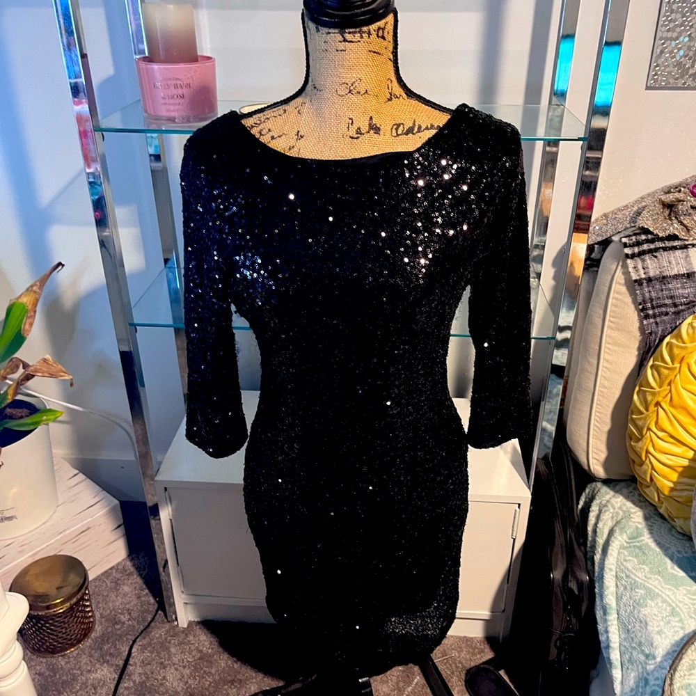 Little Black Sequenced Dress